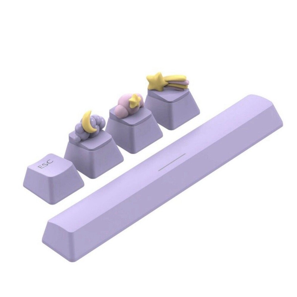 North Figural Key Cap 5 Pack-Keyboard Keycap-Purple Stars & Moon-New!
